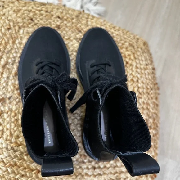 ⭐ Loeffler Randall Combat Boots — Black Canvas & Leather — Size 8 - Picture 12 of 16